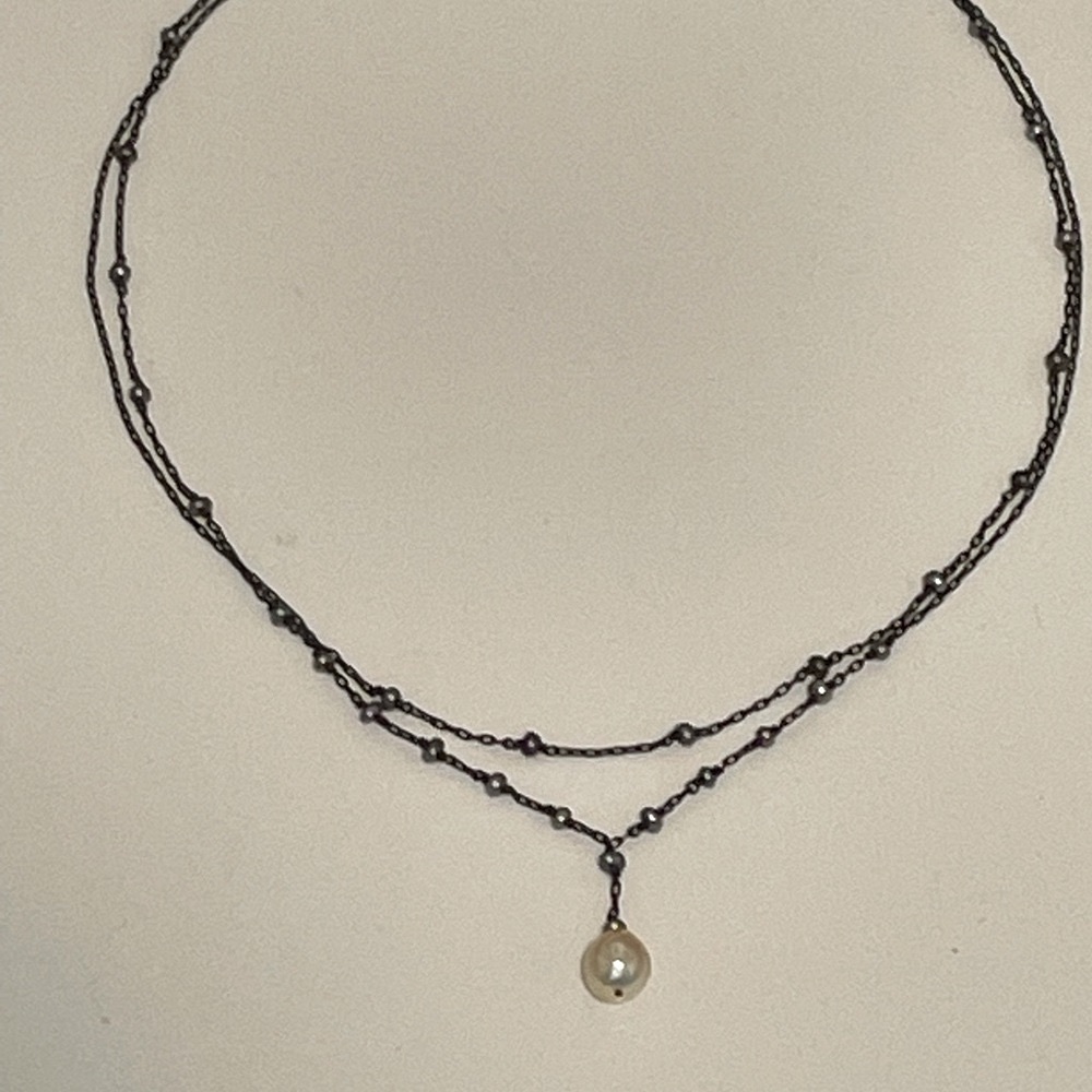 RARE! Vintage 1990’s Ten Thousand Things Double Strand Tahitian Pearl Necklace - Picture 2 of 8